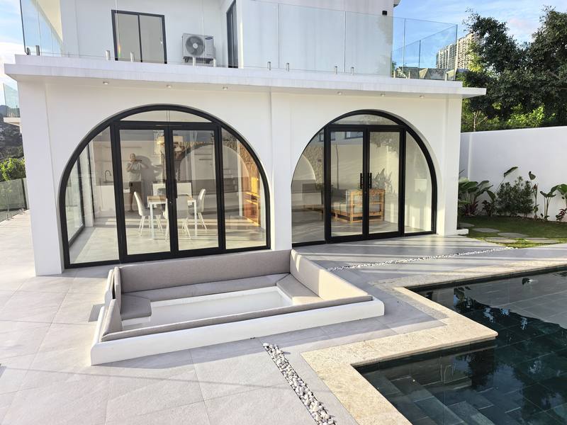 Front facade with pool